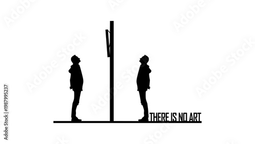 there is no art, black isolated silhouette