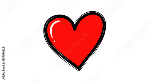 Red heart symbol love icon.