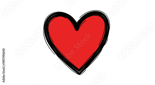 Red heart symbol love icon shape.
