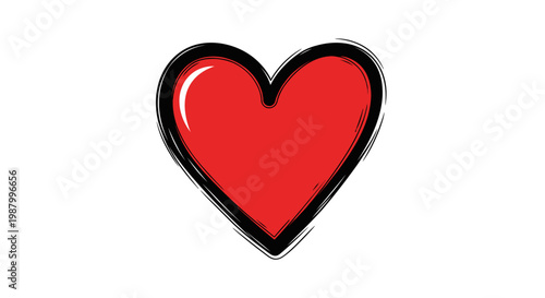 Red Heart Symbol Love Icon.
