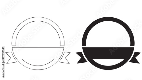Ribbon Logo Minimalist Circular Emblem for Branding Identity and Corporate Mark Design