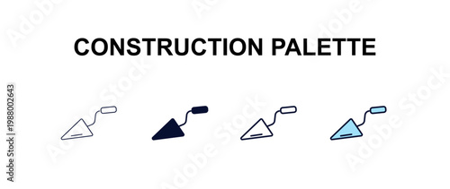 construction palette  multi-style outline icon set - construction concept. Thin line, regular, filled, colored construction palette  icon