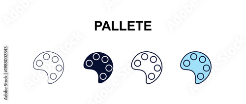 pallete  multi-style outline icon set - construction concept. Thin line, regular, filled, colored pallete  icon