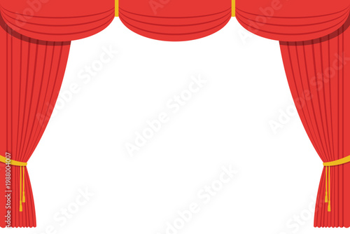 Elegant red theater curtains create a dramatic frame for any event.
