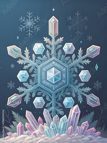 snowflake and crystal, properties of water, freezing crystallization