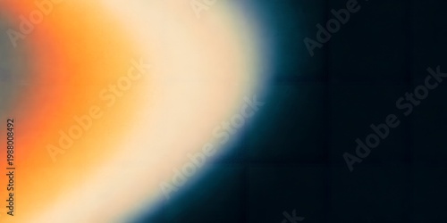 abstract grainy gradient background with warm orange to white neon circular glow on dark for modern banners, headers & ui design