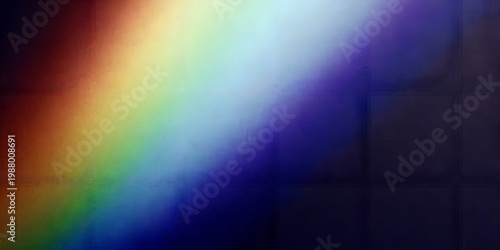 Abstract Grainy Gradient Background with Vibrant Rainbow Neon Diagonal Glow on Dark for Modern Banners, Headers & UI Design
