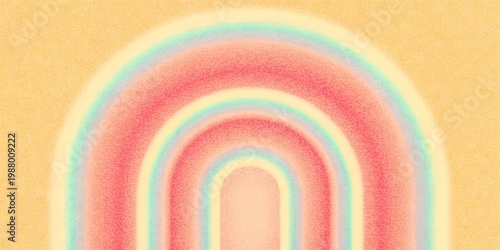Abstract Grainy Gradient Background with Pastel Rainbow Concentric Arches on Light for Modern Banners, Headers & UI Design