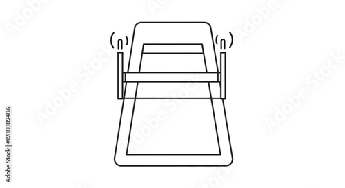 A line drawing of a simple chair.