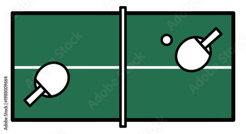 Ping pong game with two rackets.