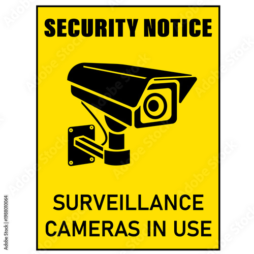 Bild auf Leinwand Security Notice Surveillance Cameras In Use Safety Sign