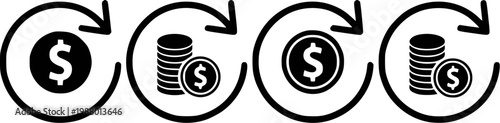 Representing money circulation and accumulation with dollar signs