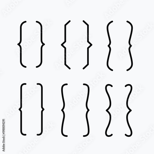 Curly Brackets Icon Set, Decorative Braces and Mathematical Parentheses Collection