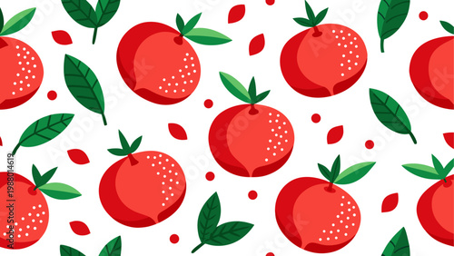 Bright red cherries with green stems and leaves