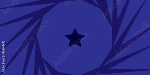 Abstract Starburst Graphic with a Central Star in a Dark Blue Palette