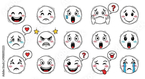 Collection of emoticon faces.