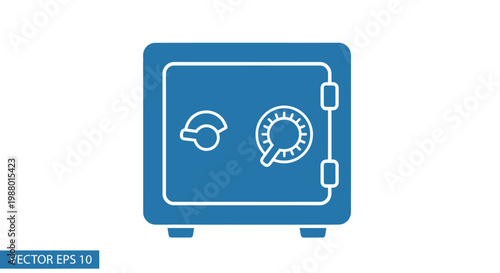 Blue Safe Box with Combination Lock.