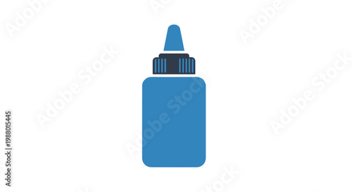 Blue plastic glue bottle container.