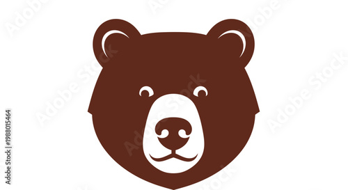 Brown bear head illustration graphic design.