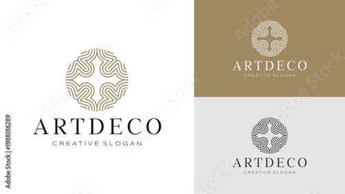 Elegant Art Deco sunburst logo for luxury hotel, jewelry, and premium corporate branding identity