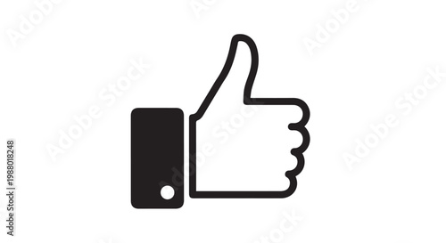 Thumbs up vector icon for social media like and approval