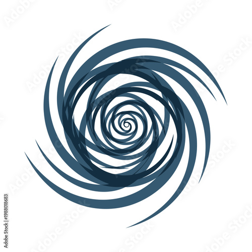 Abstract Swirling Vortex Pattern, Dark Blue Spiral Vortex Design