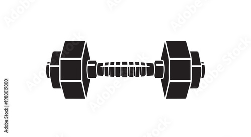 Hexagonal dumbbell vector illustration for gym fitness and weightlifting