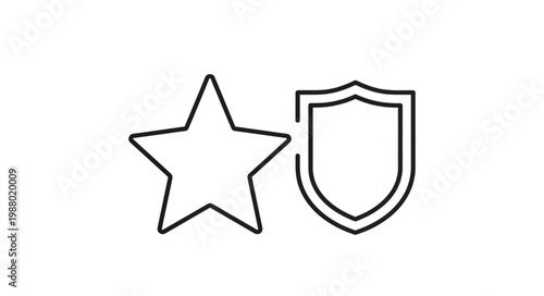 Star and Shield Icon Representing Security and Quality.