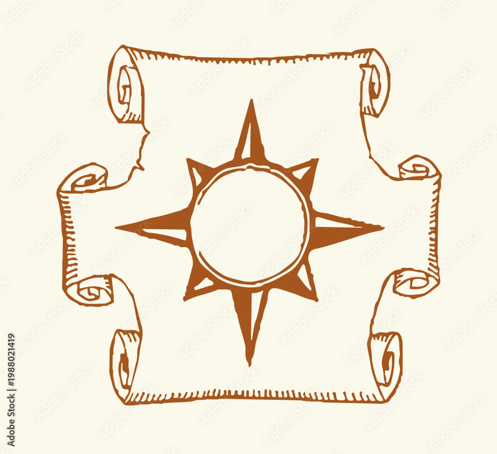 Obraz premium Wind rose. Vector drawing icon