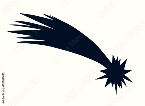 Flying comet with a tail. Vector drawing