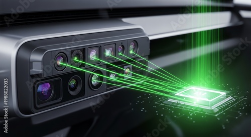 Automotive sensor system with laser beams