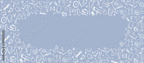 Vector background. Pattern of various icons
