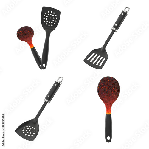 Kitchen Utensils Set Spatulas Ladle and Slotted Spoon for Cooking.