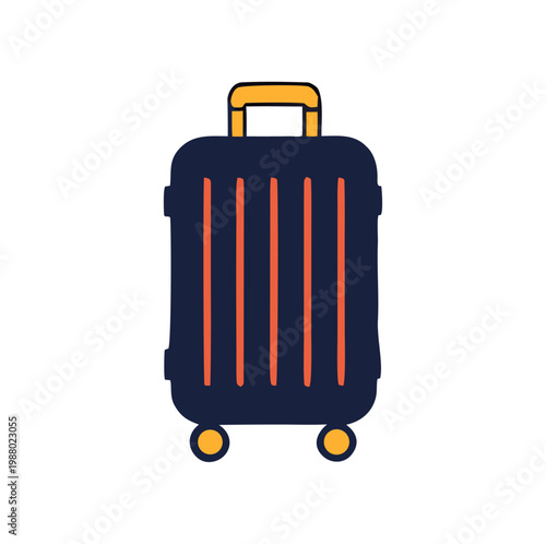 Modern Travel Suitcase Icon - Luggage Vector Illustration High-quality flat vector illustration of a travel suitcase. Ideal for packing checklists, airport terminal signage, and travel-related brandin