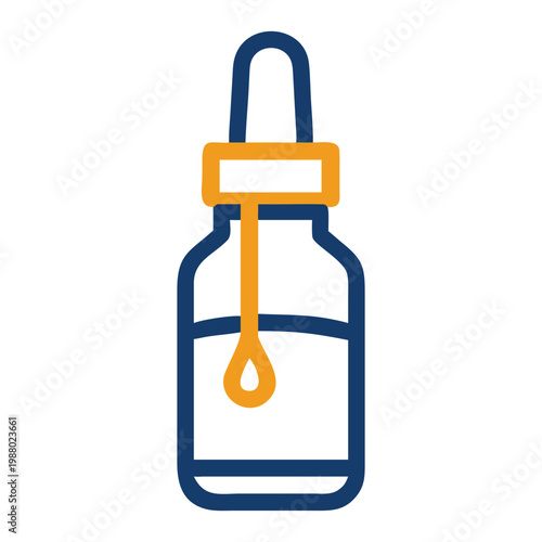 Dropper bottle with liquid, essence, oil, serum, cosmetic, beauty treatment.