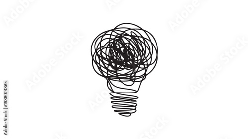 Creative Idea Light Bulb Vector Sketch for Innovation and Brainstorming Concept