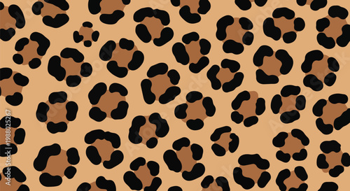 Leopard Print Seamless Pattern Background - Animal Skin Texture