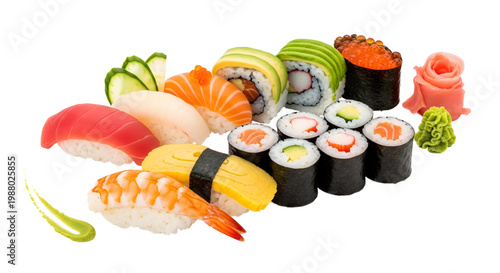 set of sushi rolls