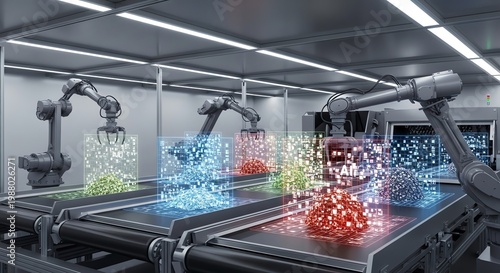 Robotic arms manufacturing with digital projections