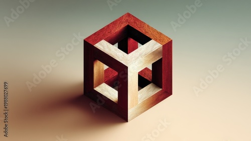 a 3D structure irrational cube and was popularized creative interior design logotype