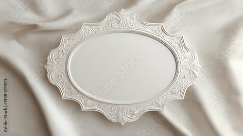 Luxury invitation frame with embossed border effect ivory background subtle shadows refined lighting classic elegance