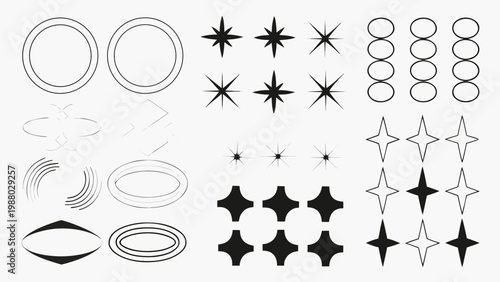 Bild auf Leinwand Abstract geometric shapes and lines arranged in a modern minimalist design compo