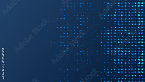 Abstract digital background featuring a gradient of blue dotted matrix patterns