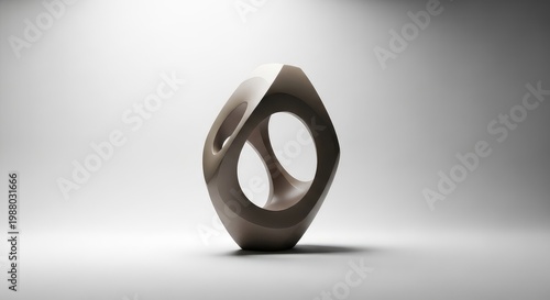 Abstract modern sculpture with smooth, flowing curves and a neutral light background.