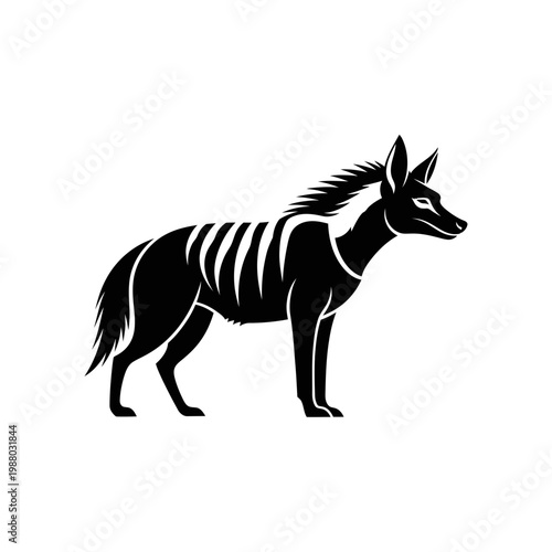Striped Hyena Silhouette Vector Illustration