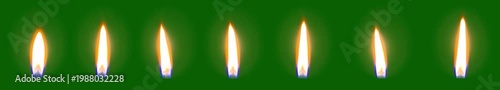 Candle flame. The candle is burning in a loop against a green screen.