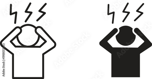 Bild auf Leinwand Anxiety icon collection. Minimal icon and symbol