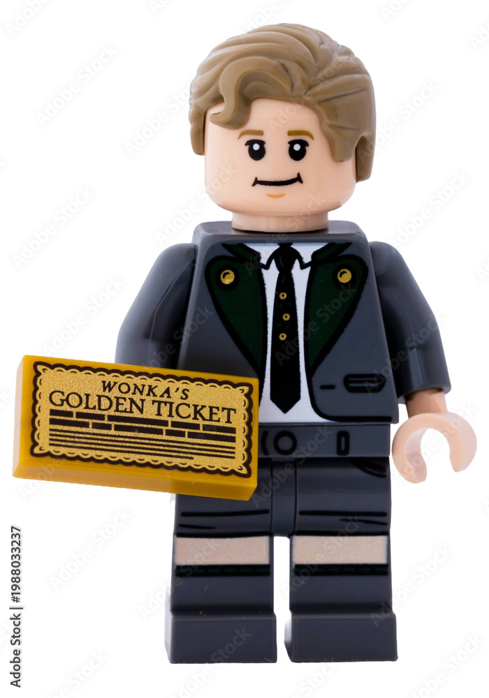 Fototapeta premium Dortmund - Deutschland 17. April 2026 - Lego Minifigure aus dem Film Willi Wonka
