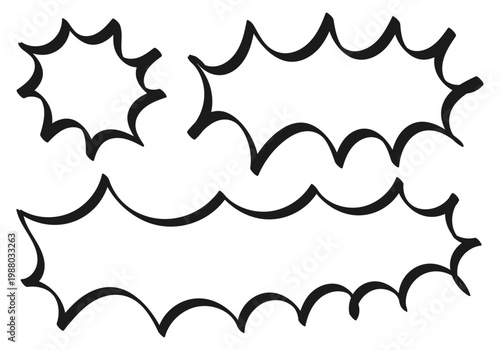 Bocadillos de texto con bordes puntiagudos estilo cómic 