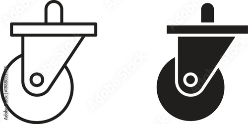 Cart trolley wheel icon collection. Minimal icon and symbol